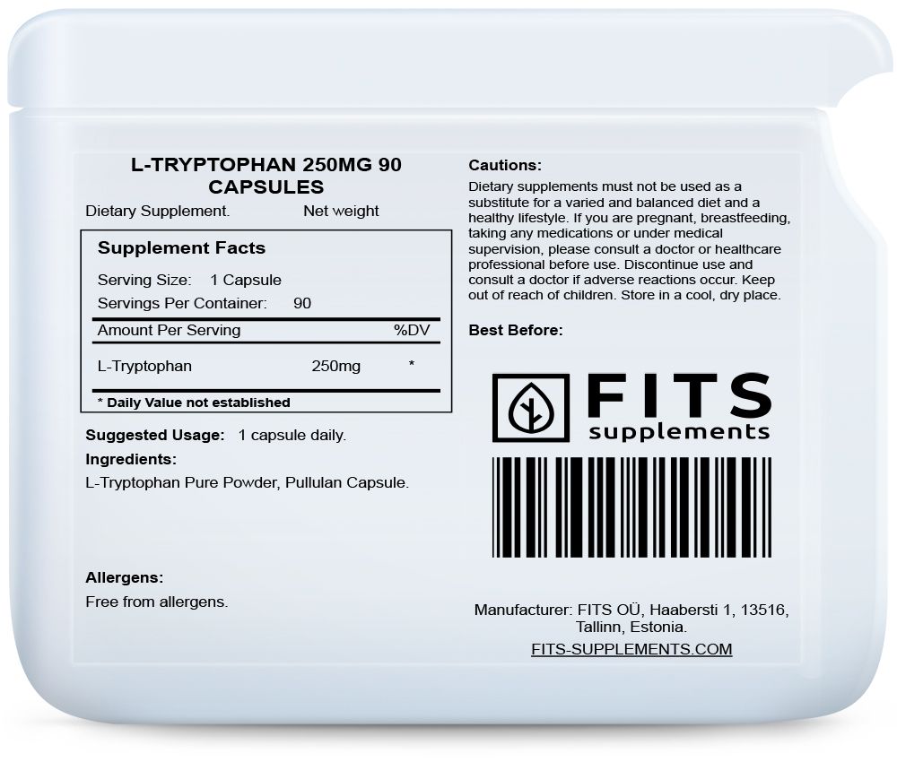 L-Tryptofan 250mg 90 kapslar