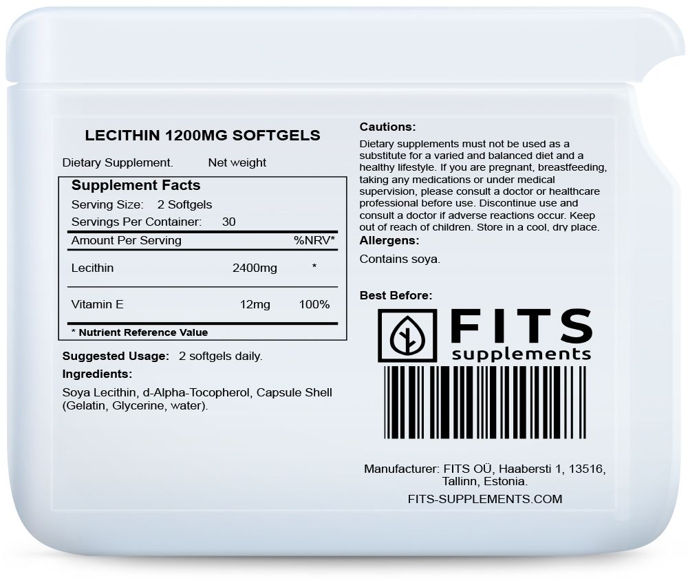 Lecitin 1200mg 60 mjuka kapslar