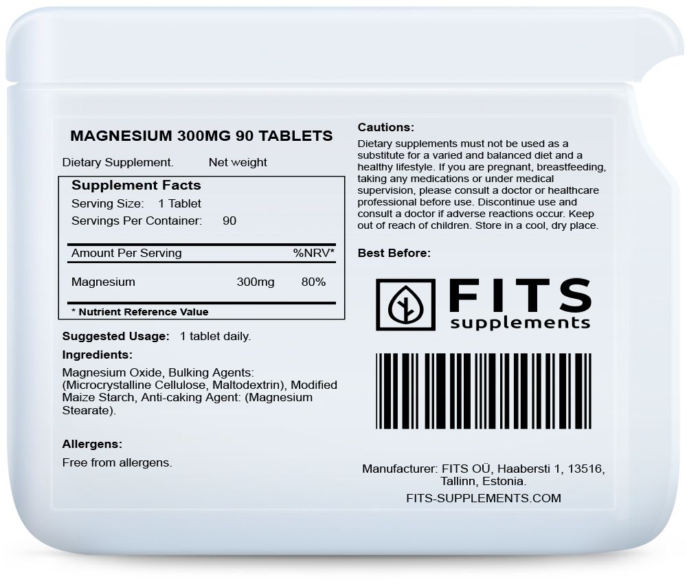 Magnesium 300mg 90 tabletter