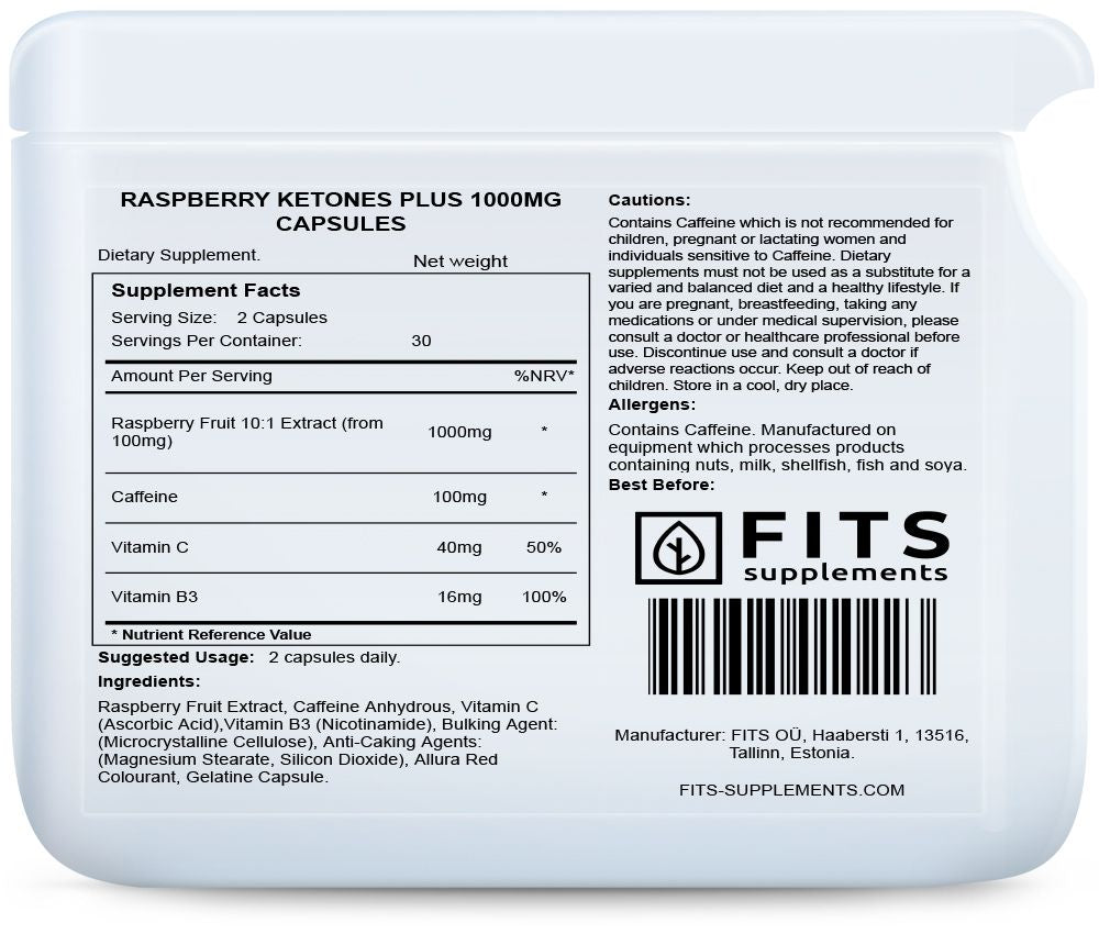 Hallonketoner 1000mg 60 kapslar