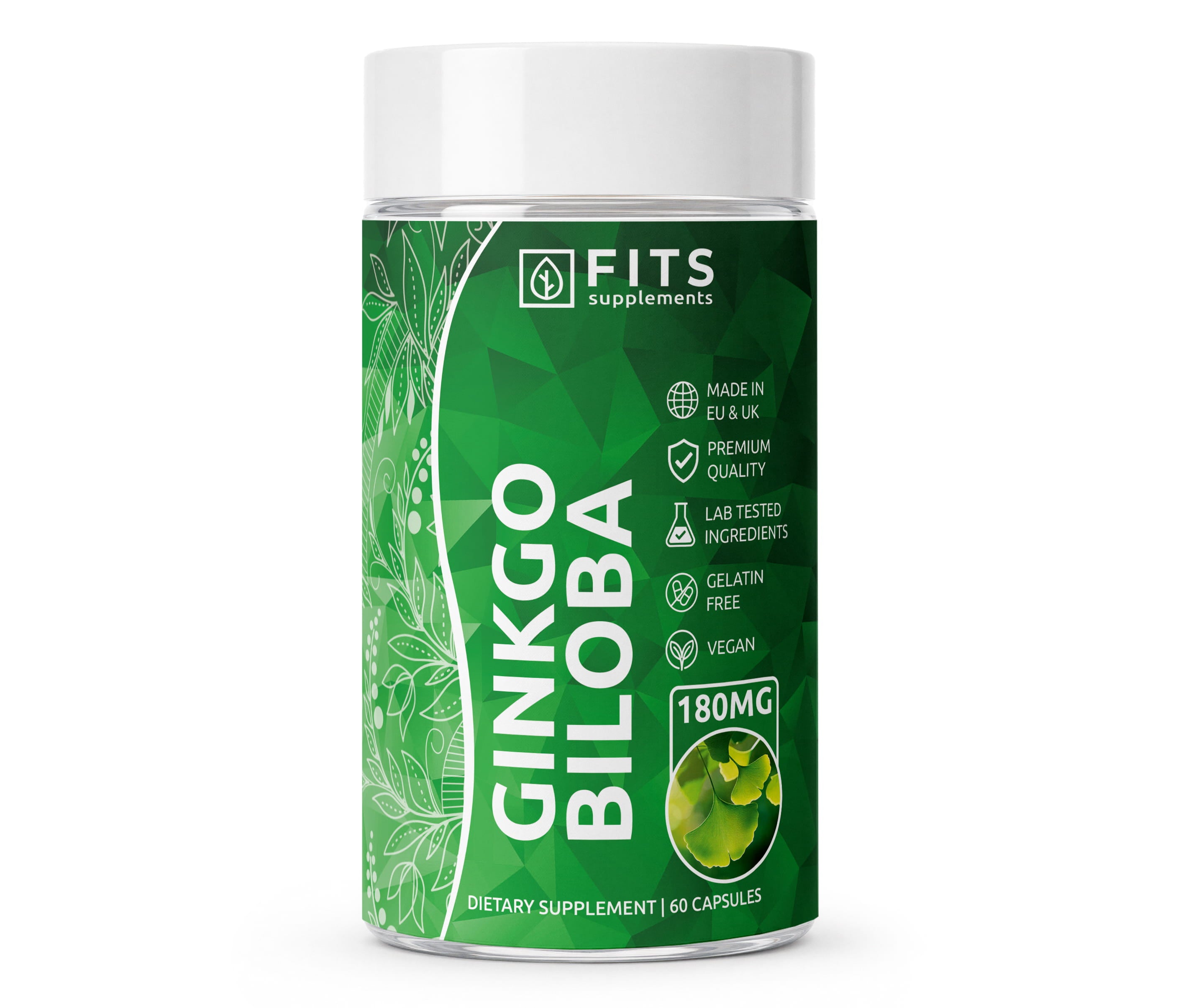 Ginkgo biloba 180 mg, 60 kapslar
