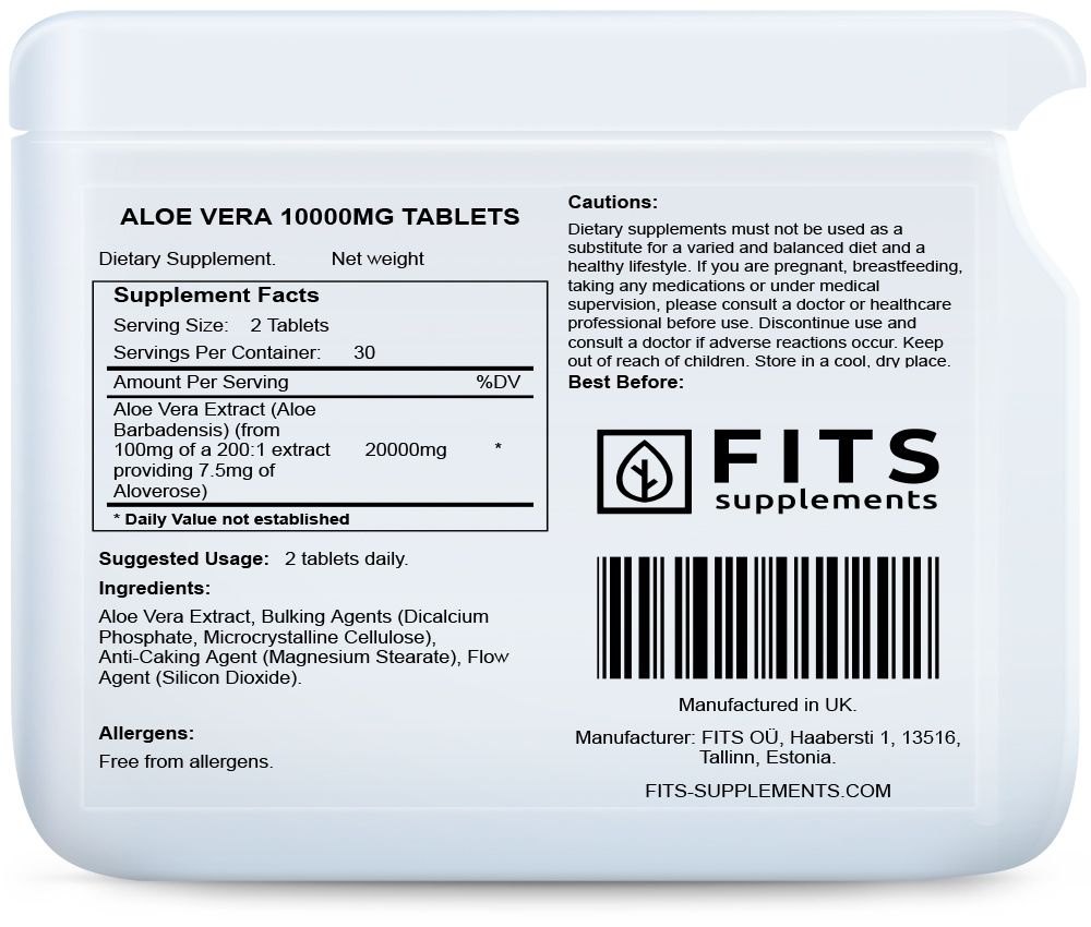 Aloe Vera 10000mg 60 tabletter