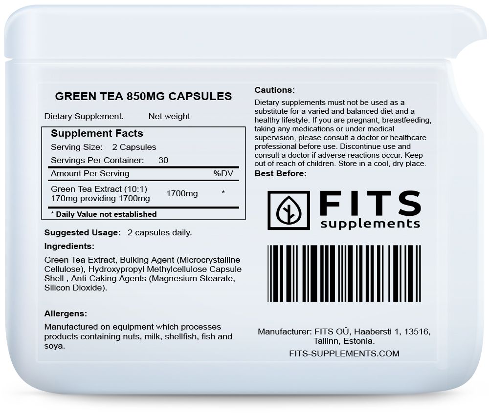 Grönt te 850mg 60 kapslar
