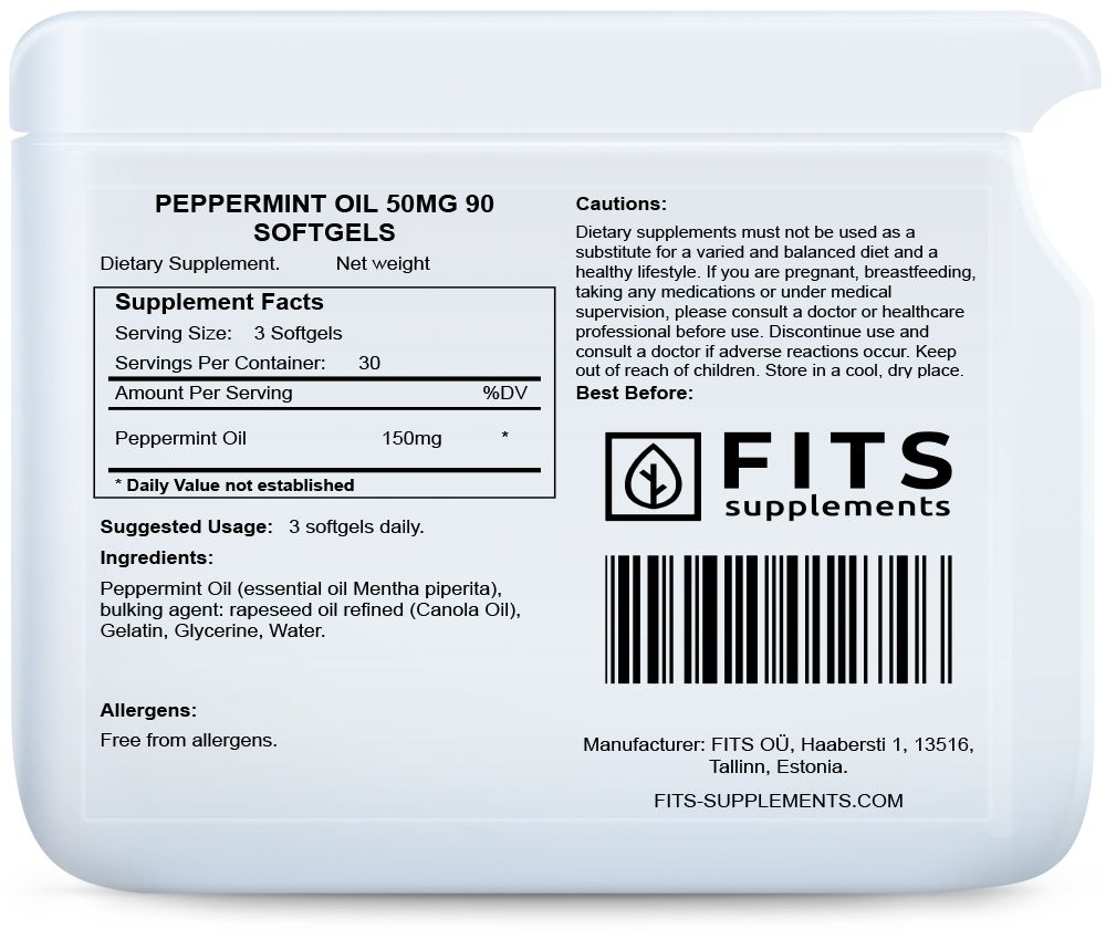 Pepparmyntsolja 50mg 90 mjuka kapslar