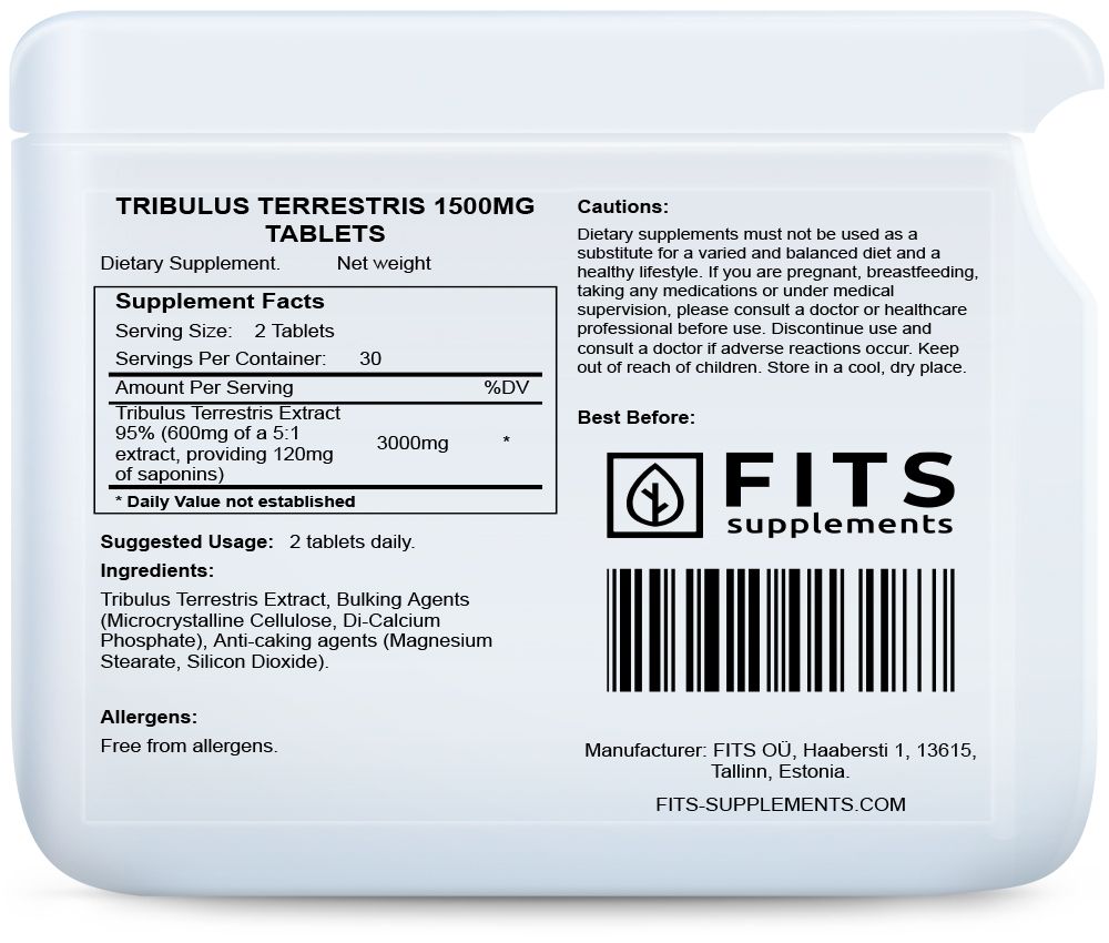 Tribulus Terrestris 1500mg 60 tabletter