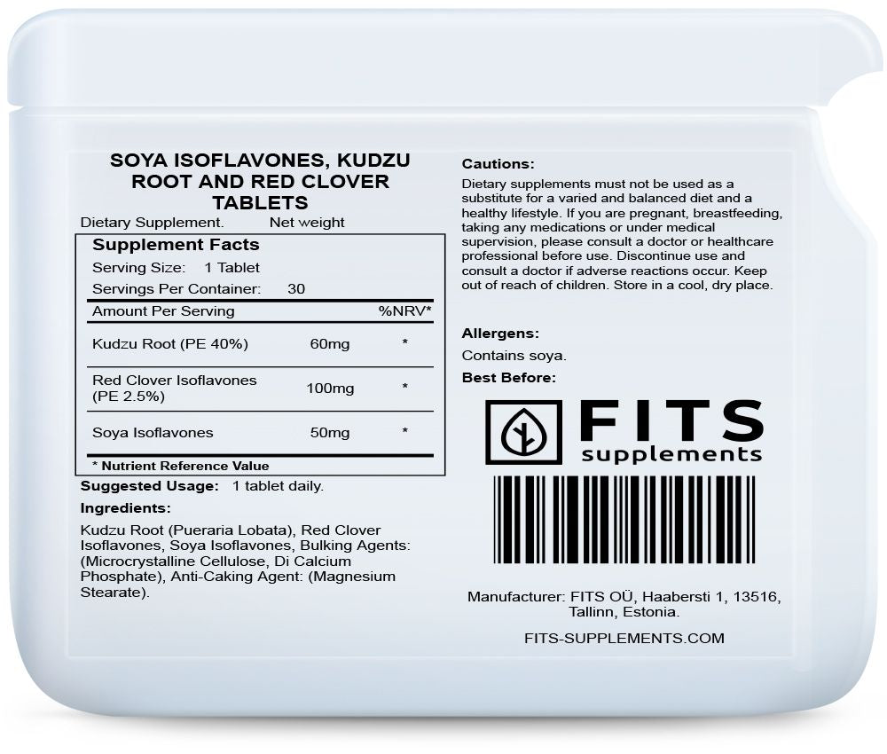 Sojaisoflavoner, Kudzu-rot och rödklöver 30 tabletter