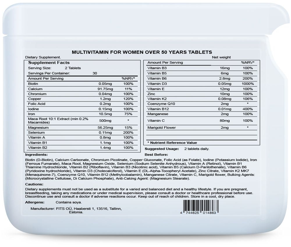 Multivitamin för kvinnor över 50 år 60 tabletter