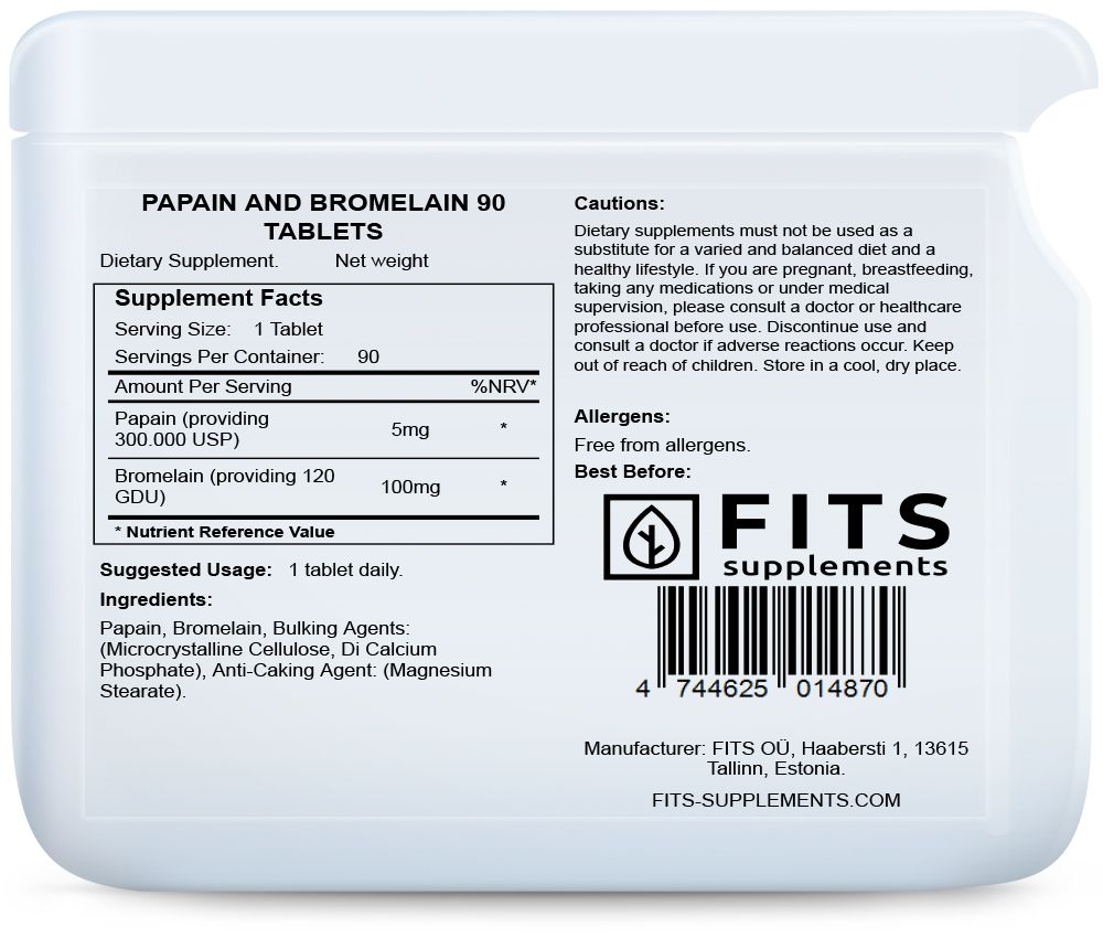 Papain och Bromelain 90 tabletter