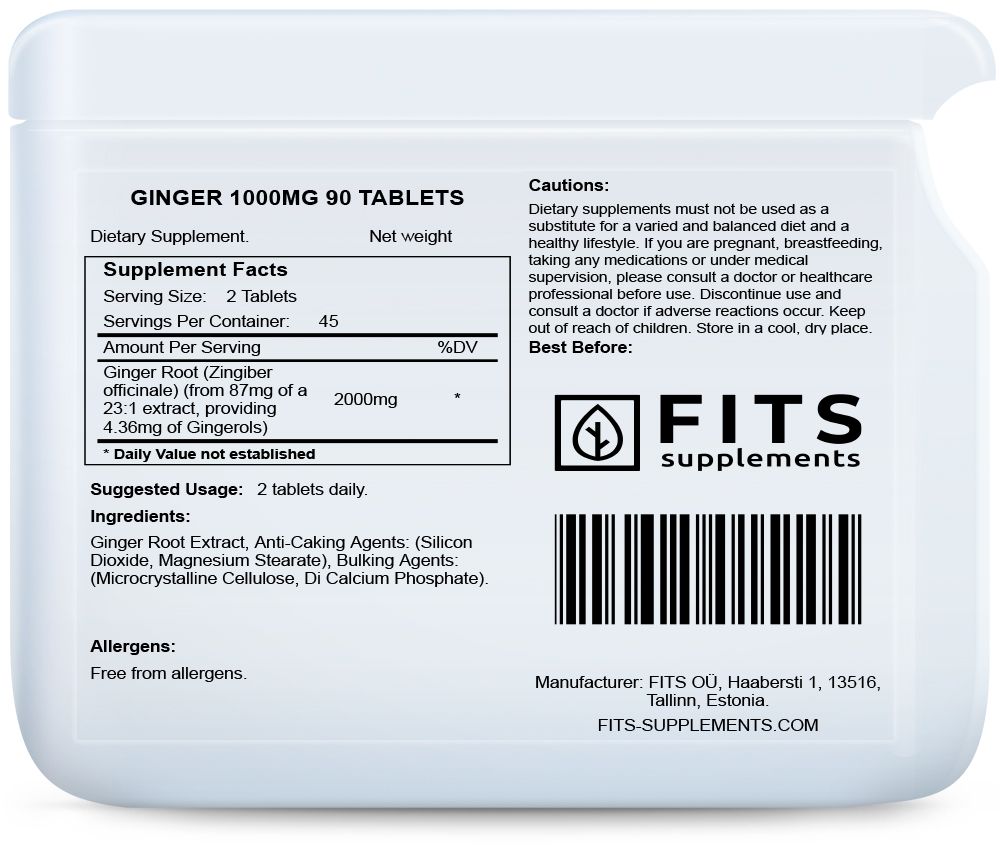 Ingefära 1000mg 90 tabletter