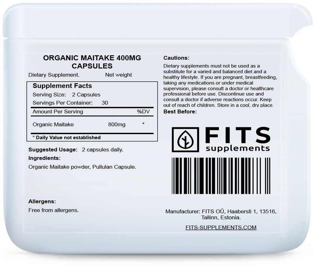 Organisk Maitake 400mg 60 kapslar