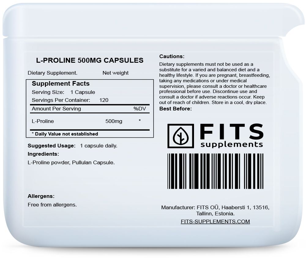 L-Prolin 500mg 120 kapslar