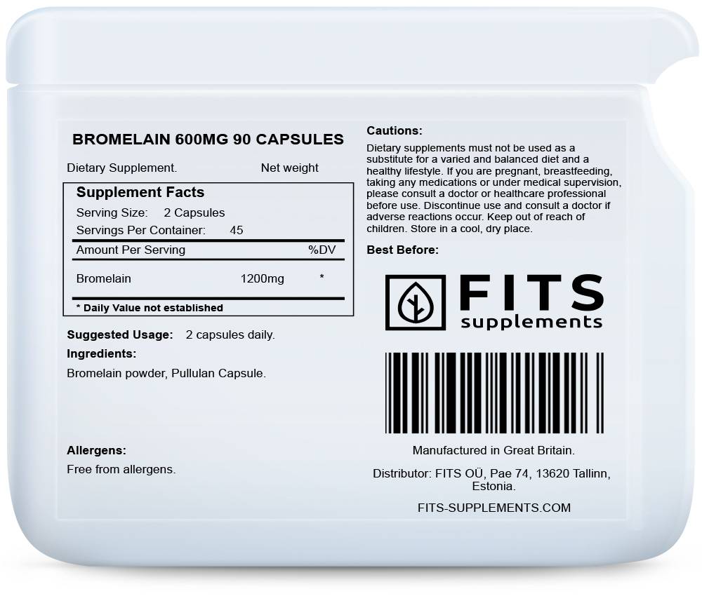 Bromelain 600mg 90 capsules