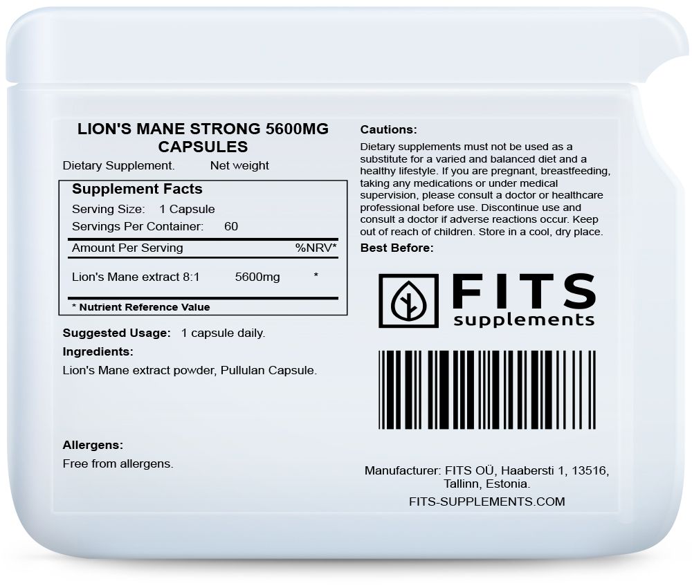 Lion's Mane Stark 5600mg 60 kapslar