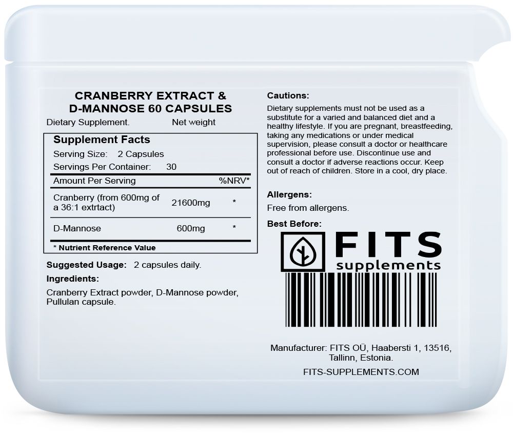 Tranbärsextrakt & D-mannos 60 kapslar