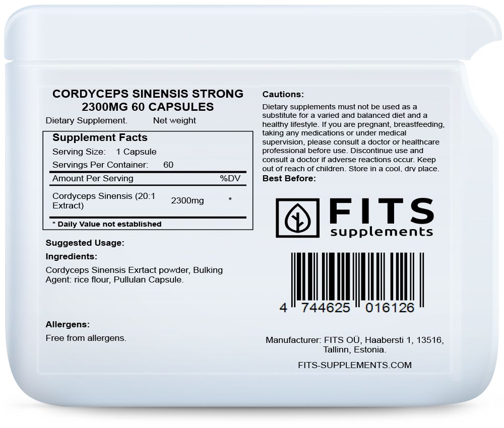 Cordyceps Sinensis Stark 2300mg 60 kapslar