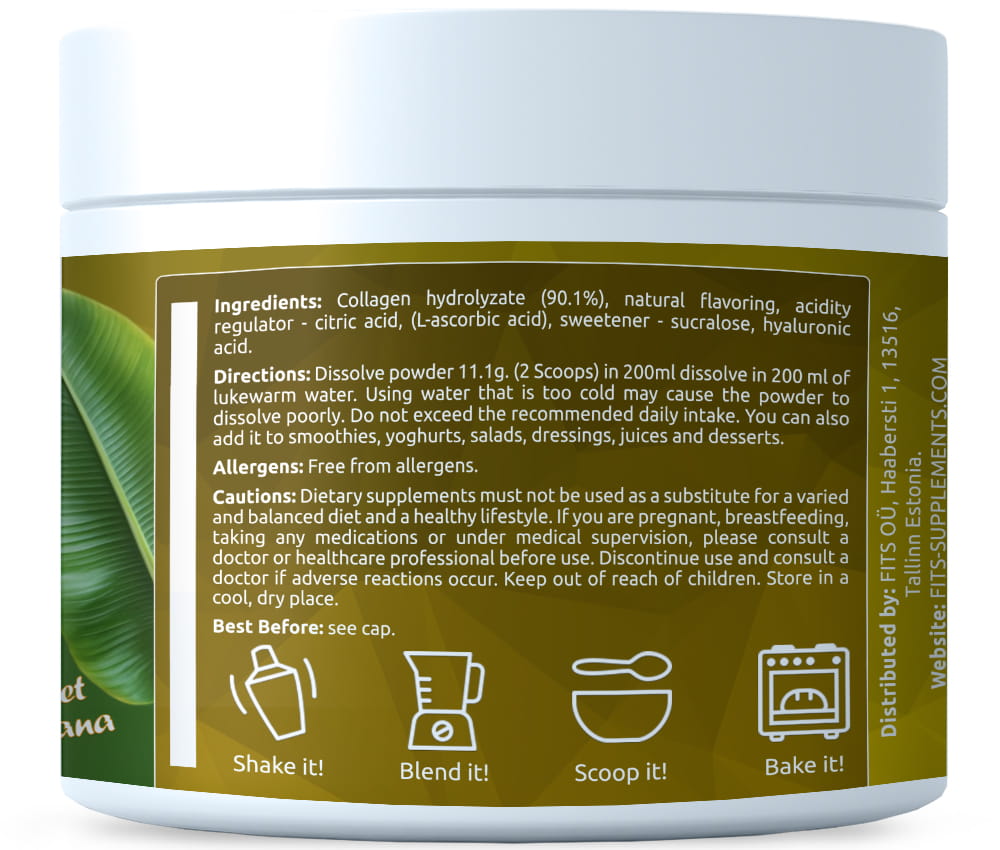 Premium-kollageeni makea banaani 325 g jauhe